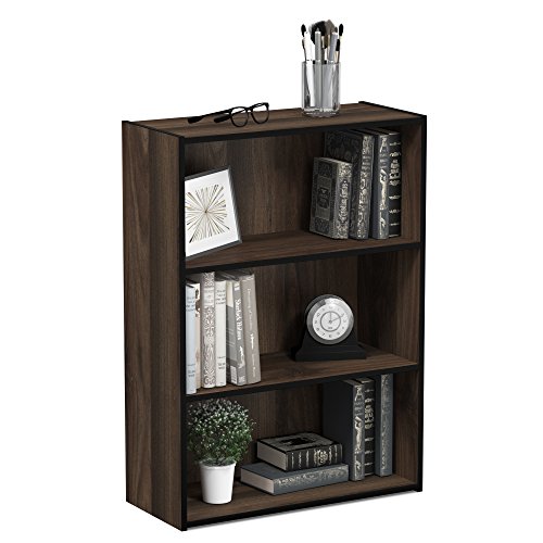Furinno Pasir 3-Tier Open Shelf Bookcase, Americano