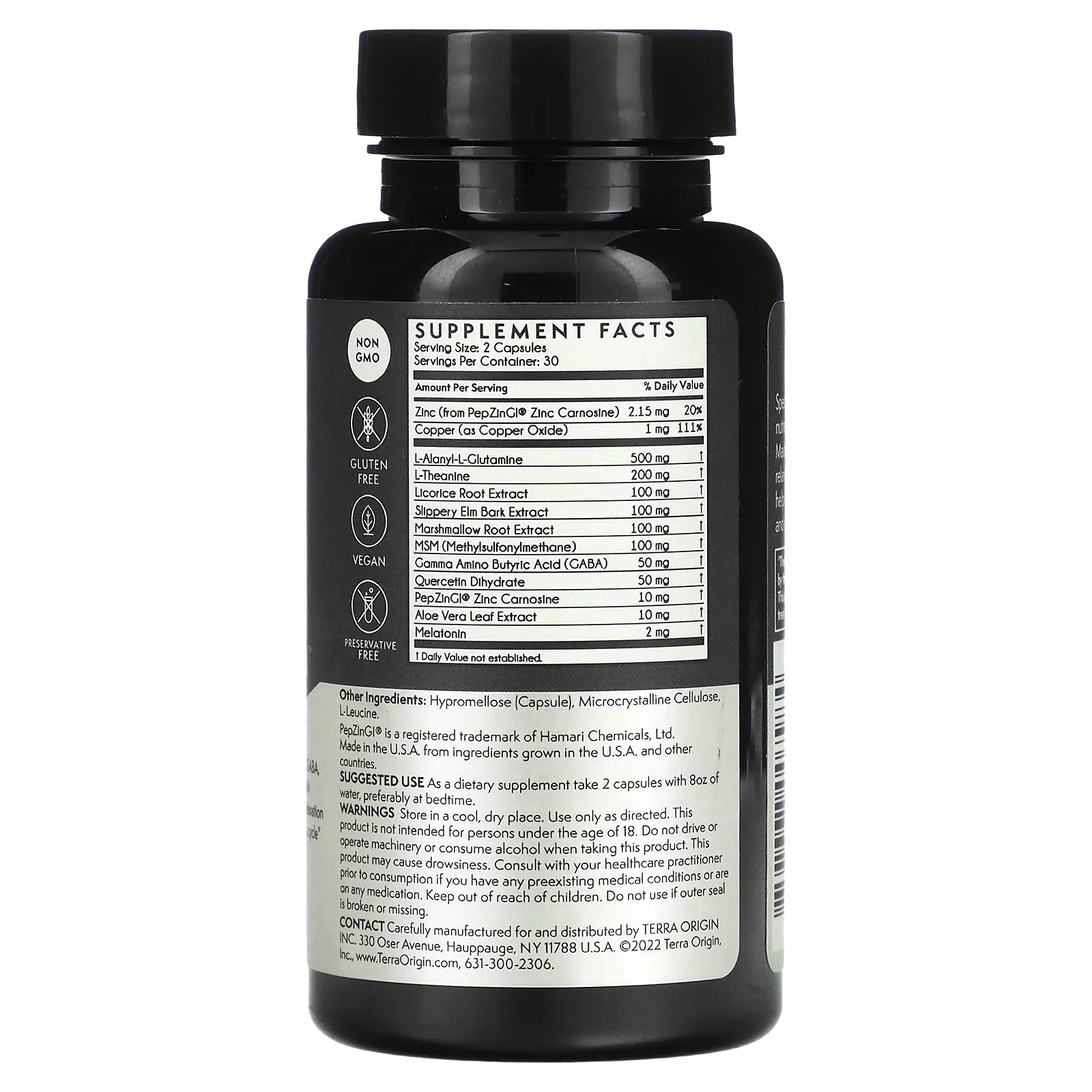 Terra Origin Healthy Gut Reset PM, 60 Capsules