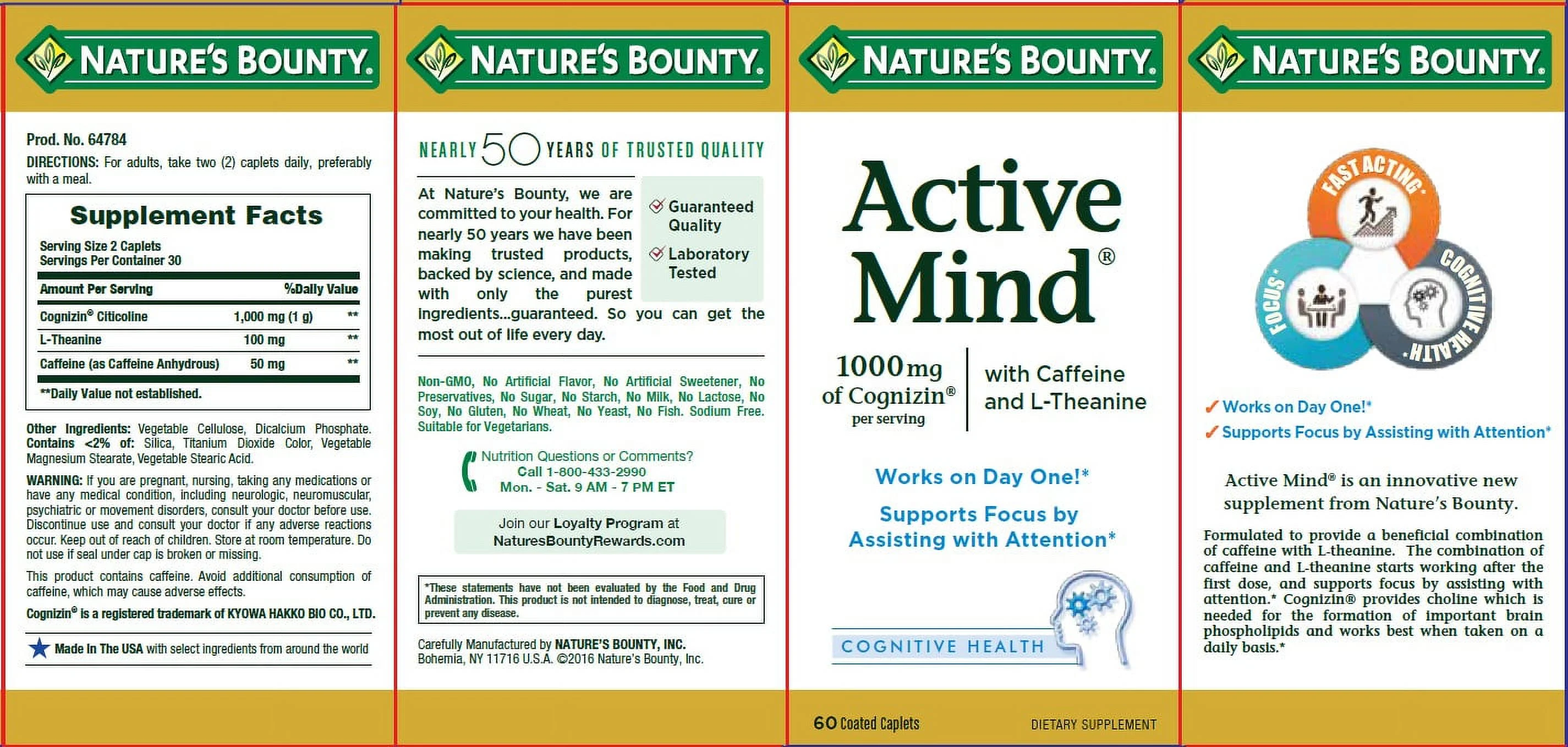 Nature's Bounty® Active Mind, 60 Coated Caplets
