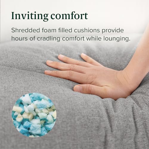 ZINUS Aidan Sling Accent Chair, Metal Framed Armchair with Shredded Foam Cushioning, Black