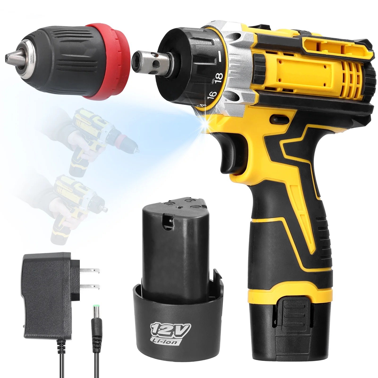 Carevas Electric screwdriver,Screw Driver Appliances V 2in1 Driver Appliances Furniture Motor Screw Driver Screwdriver Screwdriver 12 V Brushed Motor Screw Appliances Furniture Installation