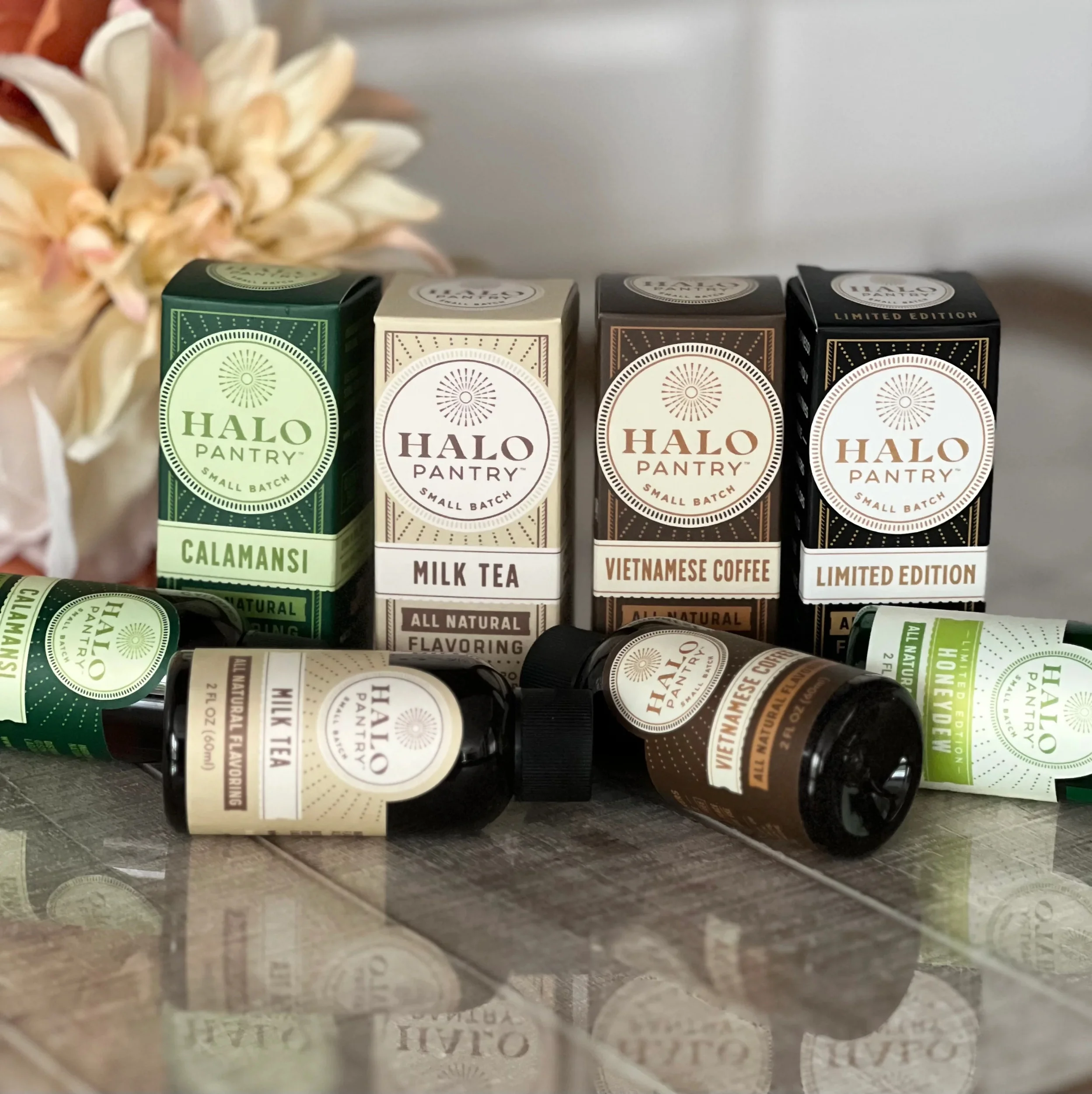 4pk Baker’s Gift Set (Vietnamese Coffee, Calamansi, Milk Tea, Honeydew Melon, Wooden Teaspoon, Pot Holder) | 4 Total - 2oz bottles