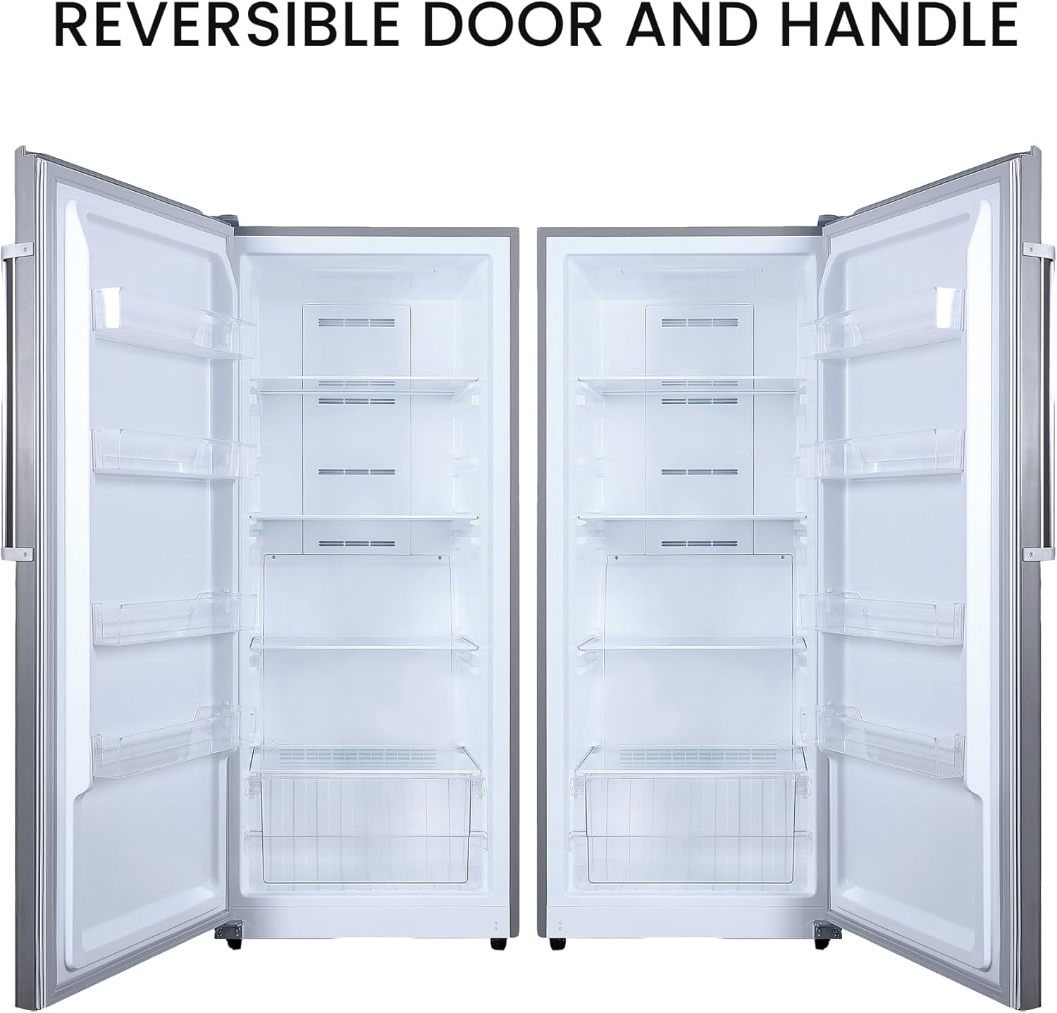 14cf Upright Freezer CONVERTIBLE REF Garage Ready 28in wide 110V (Stainless)