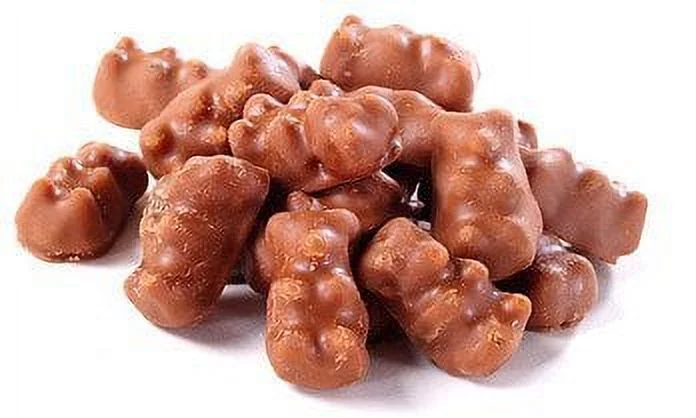 MILK CHOCOLATE GUMMI BEARS, 7.5 OZ BAG