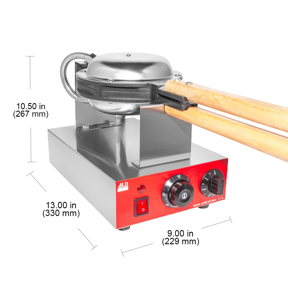 Egg Puffle Waffle Maker Professional Rotated Nonstick (Grill / Oven for Cooking Puff, Hong Kong Style, Egg, QQ, Muffin, Cake Eggettes and Belgian Bubble Waffles) (110V with US Plug)