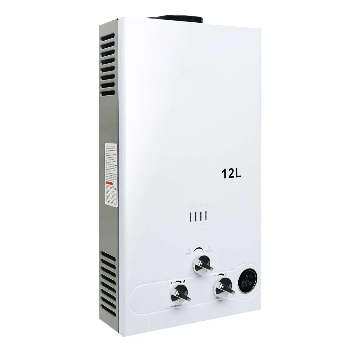 TCMT 3.2 GPM 12L Tankless Water Heater LPG Liquid Propane Gas Instant Hot Boiler with Digital Display