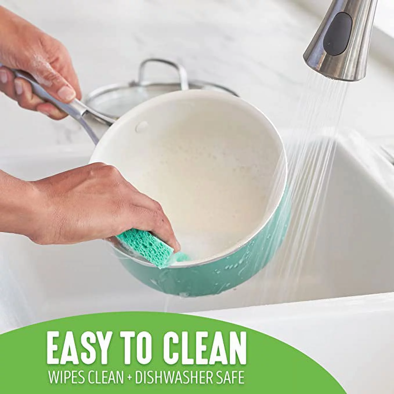 GreenLife Artisan Healthy Cooking Non-Stick Ceramic Dishwasher and Oven Safe 12-Piece Pots and Pans Cookware Set, Turquoise