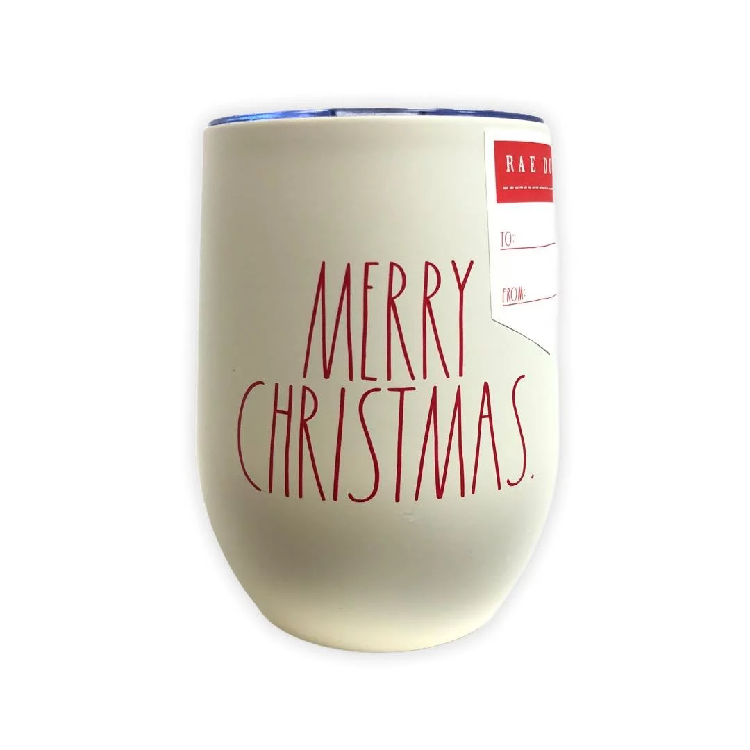Rae Dunn By Magenta White MERRY CHRISTMAS Red LL Insulated Stainless Steel Tumbler 12 Ounce