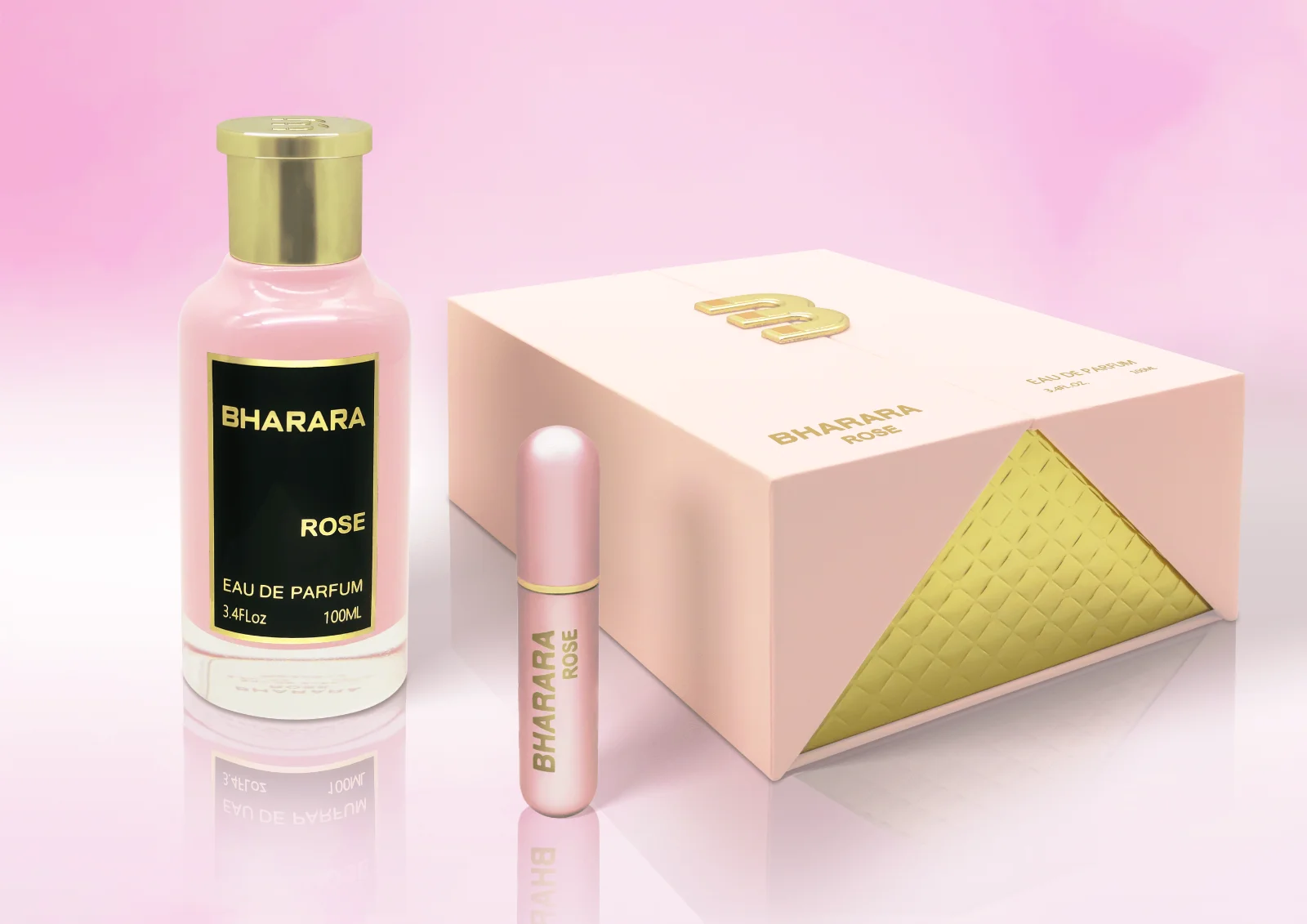 Bharara Rose Eau de Parfum Spray for Women 3.4 OZ / 100ML Brand New