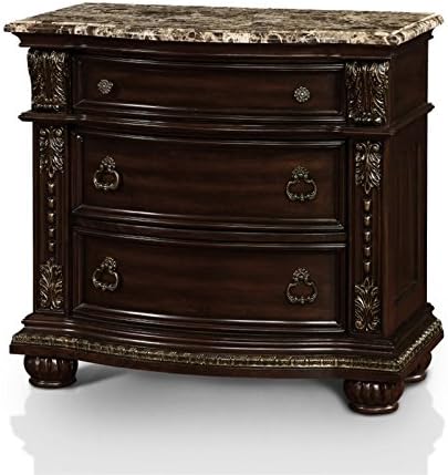 Furniture of America Strout Traditional Wood 3-Drawer Nightstand in Brown Cherry