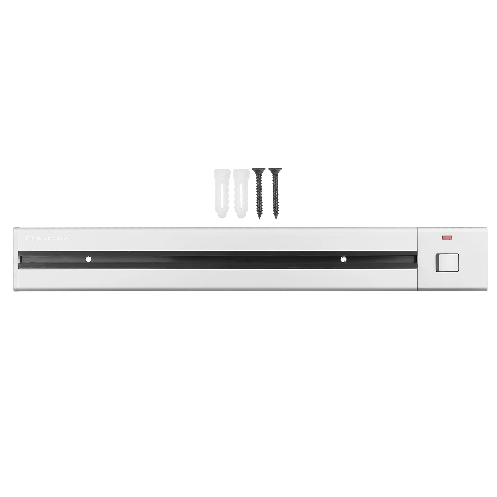 Walmeck Electrical Outlet Track Surface Mounted Power Outlet Track 60cm Aluminum Alloy Kitchen Sockets Track Wall Outlet Extension Sliding Rail Works with Movable Power Outlet