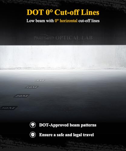 Partsam 2025 H6054 LED Headlights 7x6 5x7 Headlamp Hi/Low Sealed Beam Lights [DOT] [Start & End Animation] [Anti-glare] [DRL] [Sequential Turn Signal] Compatible with Cherokee XJ Wrangler YJ D21 etc