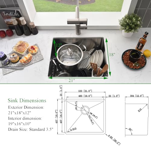 25 Inch Drop In Laundry Sink-Brovy 25