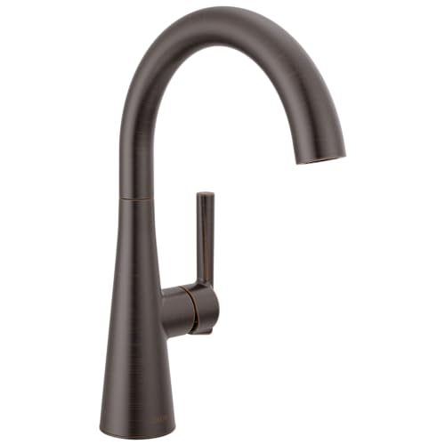 Delta Modern Oil Rubbed Bronze Single Hole Bar Sink Faucet, Single Handle Prep Sink Faucet, Venetian Bronze 14882LF-RB