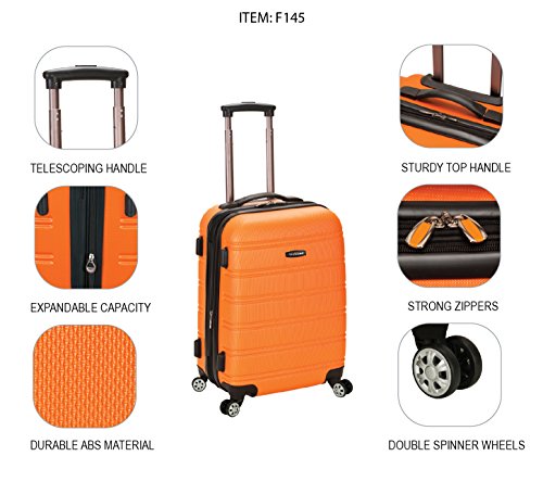 Rockland Melbourne Hardside Expandable Luggage with Spinner Wheels, 2TONENAVY, 2 Piece (20/28)