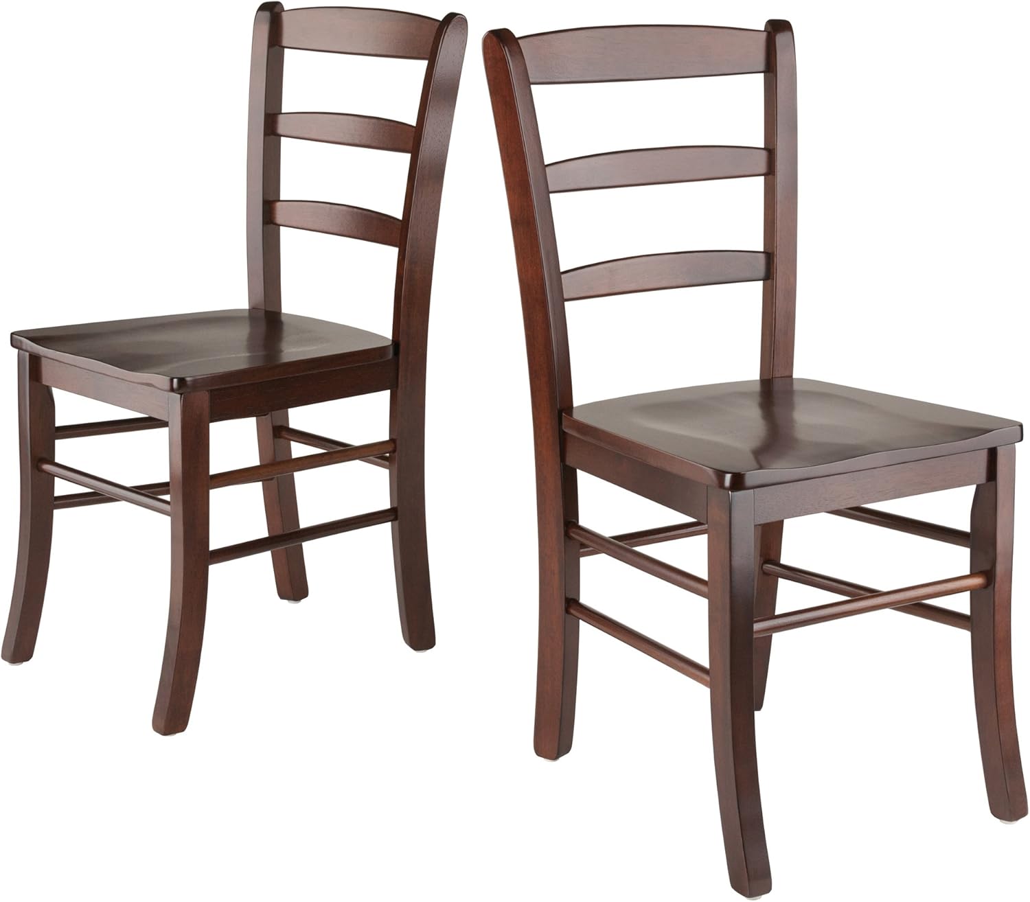 Winsome Inglewood 5-PC Set Table w/ 4 Ladderback Chairs Dining, Walnut