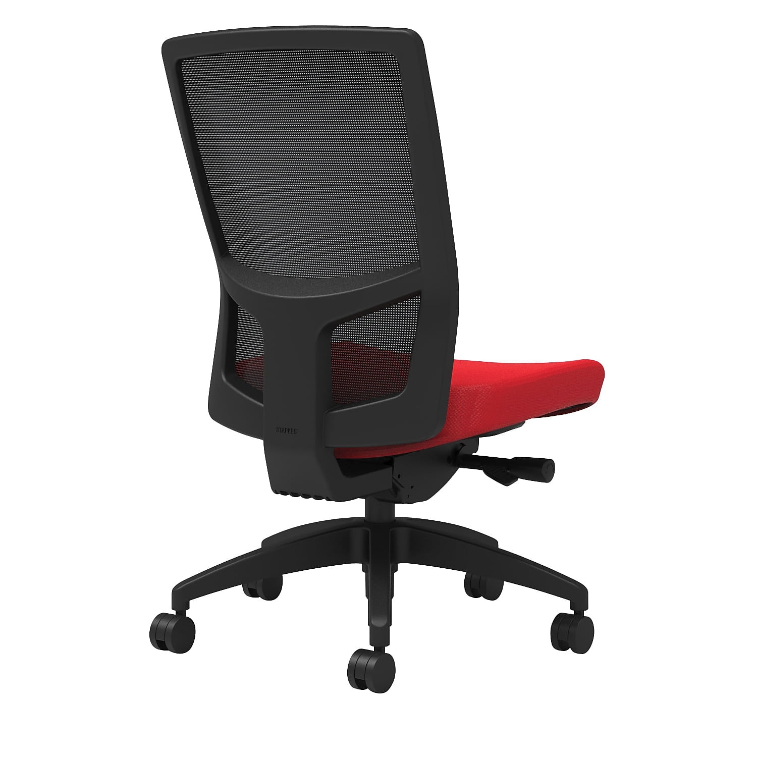 Union & Scale Fabric Task Chair Ruby Red Integrated Lumbar ArmlessTilt 52305