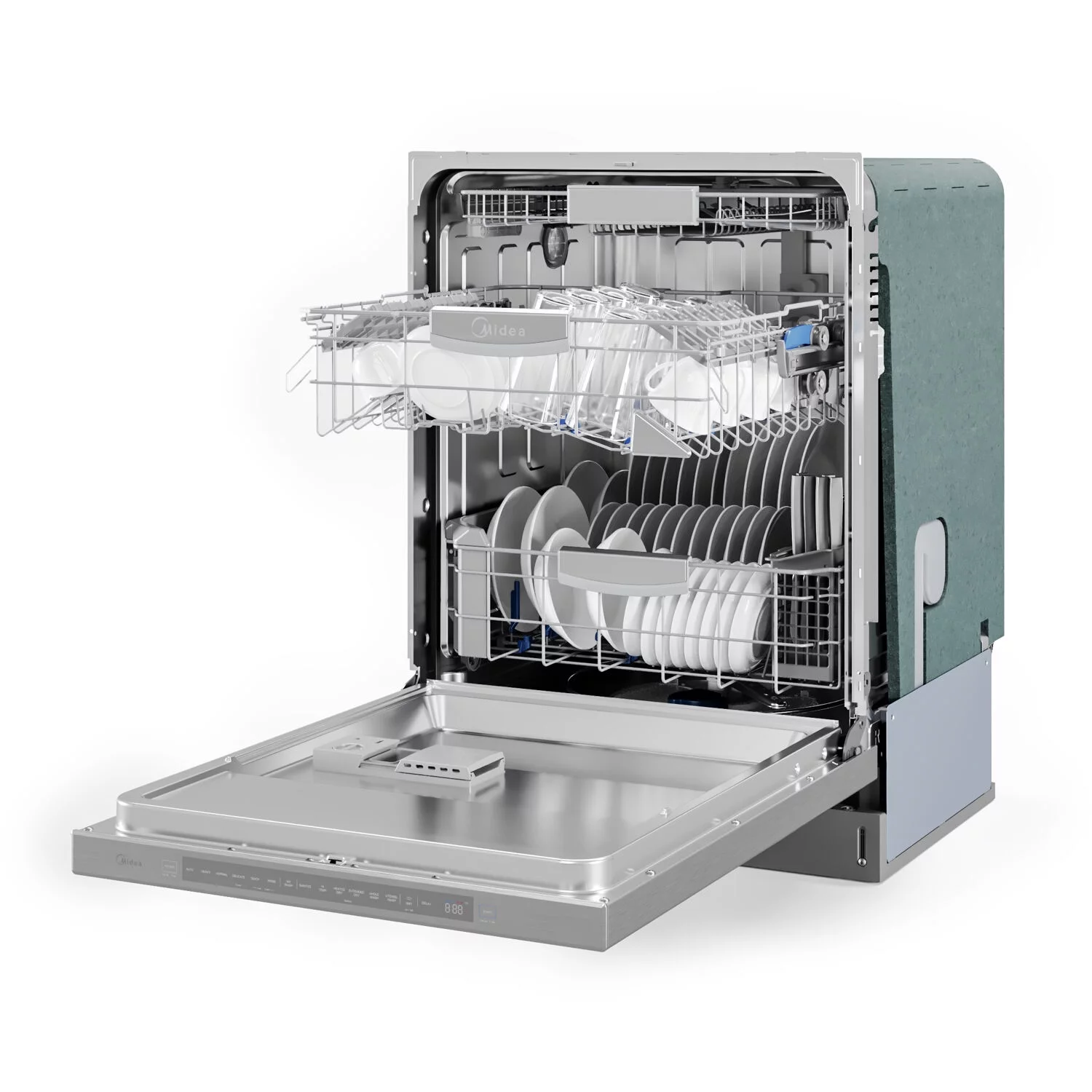 Midea 45 Dba Ultra-Quiet Dishwasher with Wi-Fi and Targeted Wash Zones, Stainless Steel