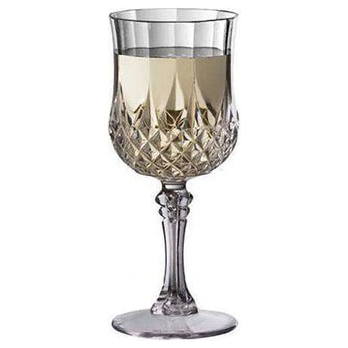 Smarty 8 oz. Crystal Cut Plastic Wine Glasses 48ct