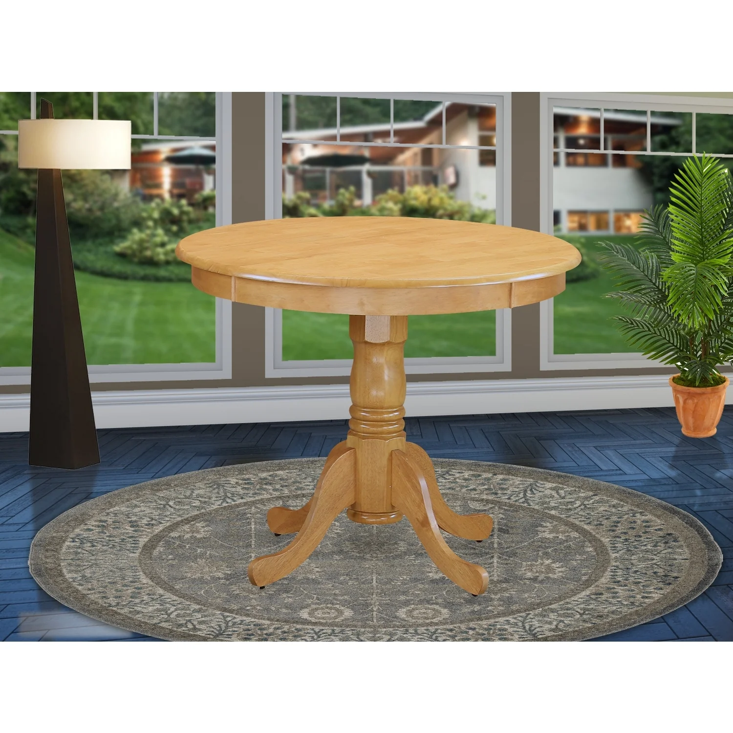 HomeStock French Country 36 Inch Pedestal Round Dining Table