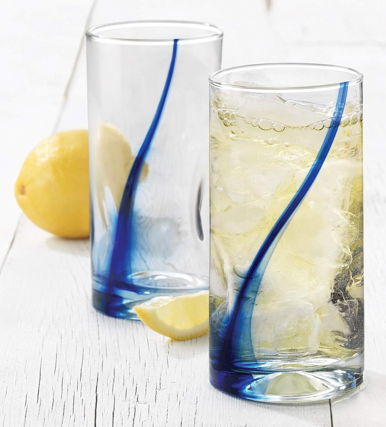 Libbey Impressions Tumbler Glasses, Set of 4 (Blue Ribbon)