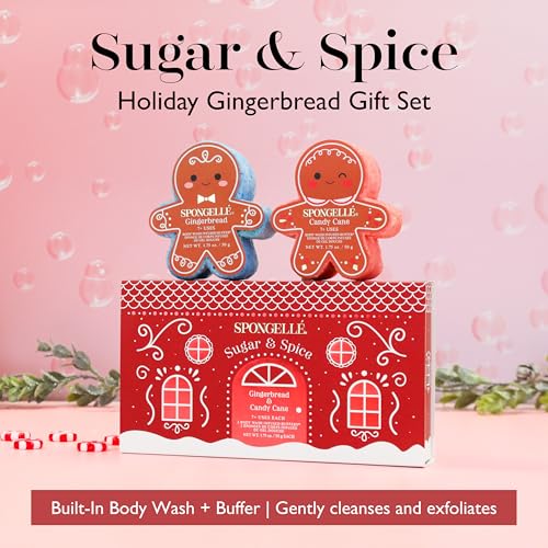 Spongellé Gingerbread Gift Set Body Wash Infused Buffers, Sugar & Spice