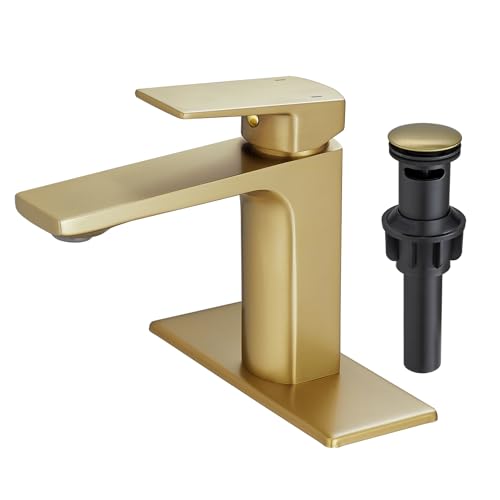 VOTON Vessel Sink Faucet Matte Black Tall Bathroom Faucet Single Handle Vanity Bathroom Sink Faucet 1 Hole Basin Mixer Tap with Water Supply Hose and Pop Up Sink Drain