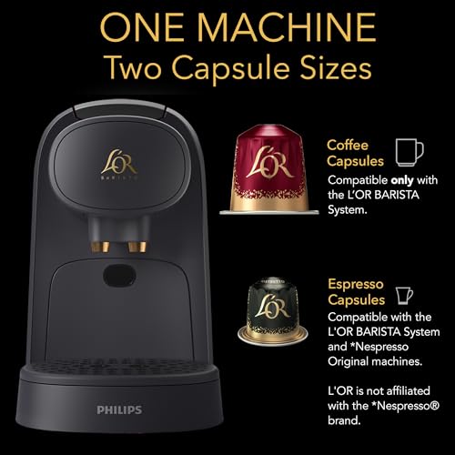 L'OR Barista System Coffee and Espresso Machine Combo by Philips, Matte Black