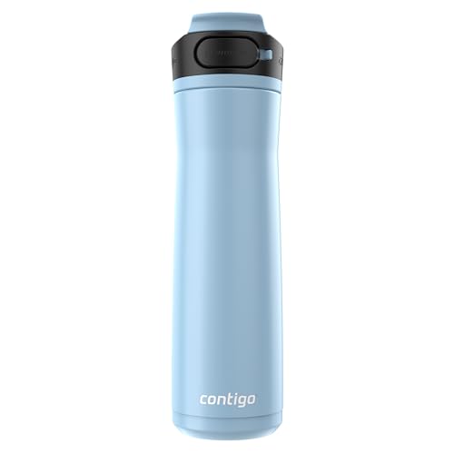 Contigo Cortland Chill 2.0 Vacuum-Insulated Stainless Steel Water Bottle Spill-Proof Lid Preserves Temperature for Hours 24oz 2-Pack Juniper & Dragonfruit Ideal for Travel and Daily Use