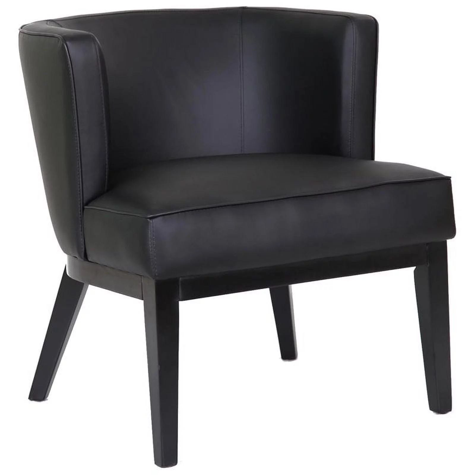 Boss Office Ava Faux Leather Reception Chair in Black and Driftwood