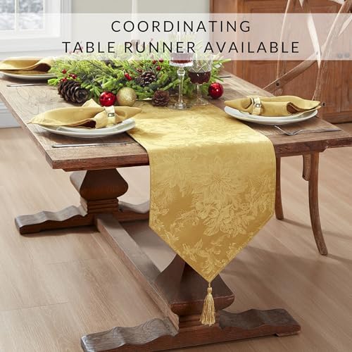 Elrene Home Fashions Poinsettia Elegance Jacquard Holiday Table Runner, 13