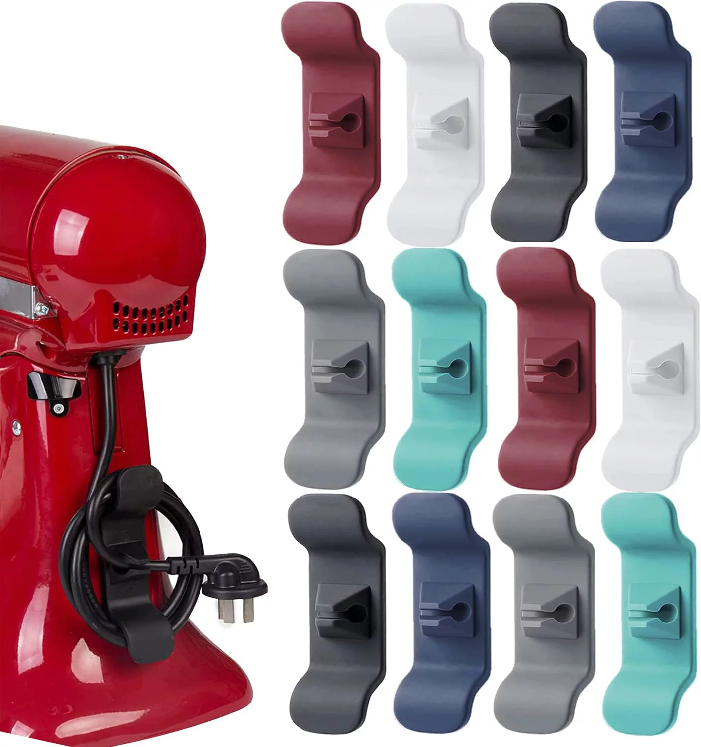 Can be used for wire organizers that stick to kitchen utensils, wire packs for small appliances, blenders, coffee makers, pressure cookers and air fryers (12Pcs)