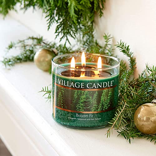 Village Candle Balsam Fir Large Apothecary Jar, Scented Candle, 21.25 oz., Green