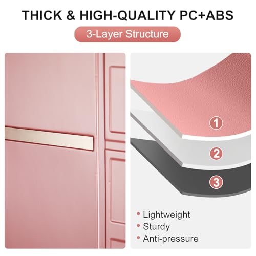 Karl home Luggage Expandable 3 Piece Set Suitcase PC+ABS Hard-Sell with TSA Lock Spinner Wheels 20in 24in 28in Travel Rolling Carry on Woman/Men Rose Gold