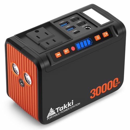 Takki 120W Peak Solar Generator Portable Power Station with 21W Panels, 88Wh Solar Charger Power Bank AC DC USB Ports for Camping Tent Laptop Outdoor Emergency