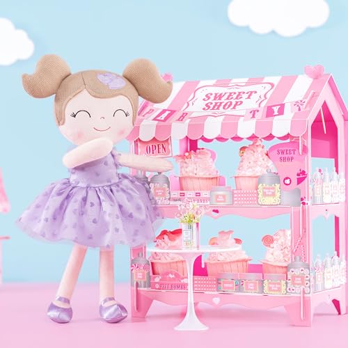 Gloveleya Baby Girl Gift First Baby Doll Plush Doll Print Sunflowers