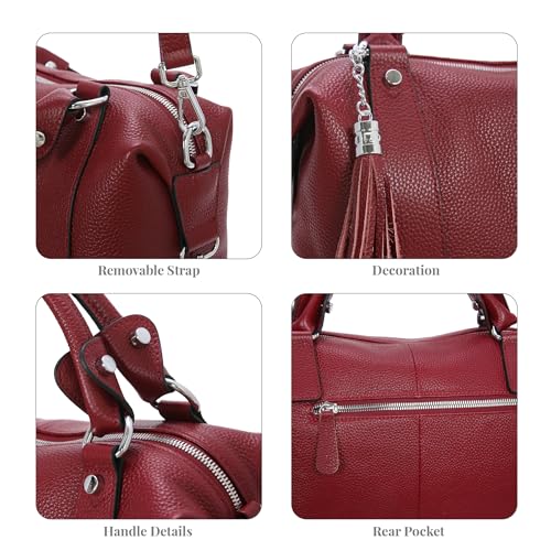 HESHE Womens Genuine Leather Handbags Purse Crossbody Satchel Tote Bags Ladies Real Leather Bags