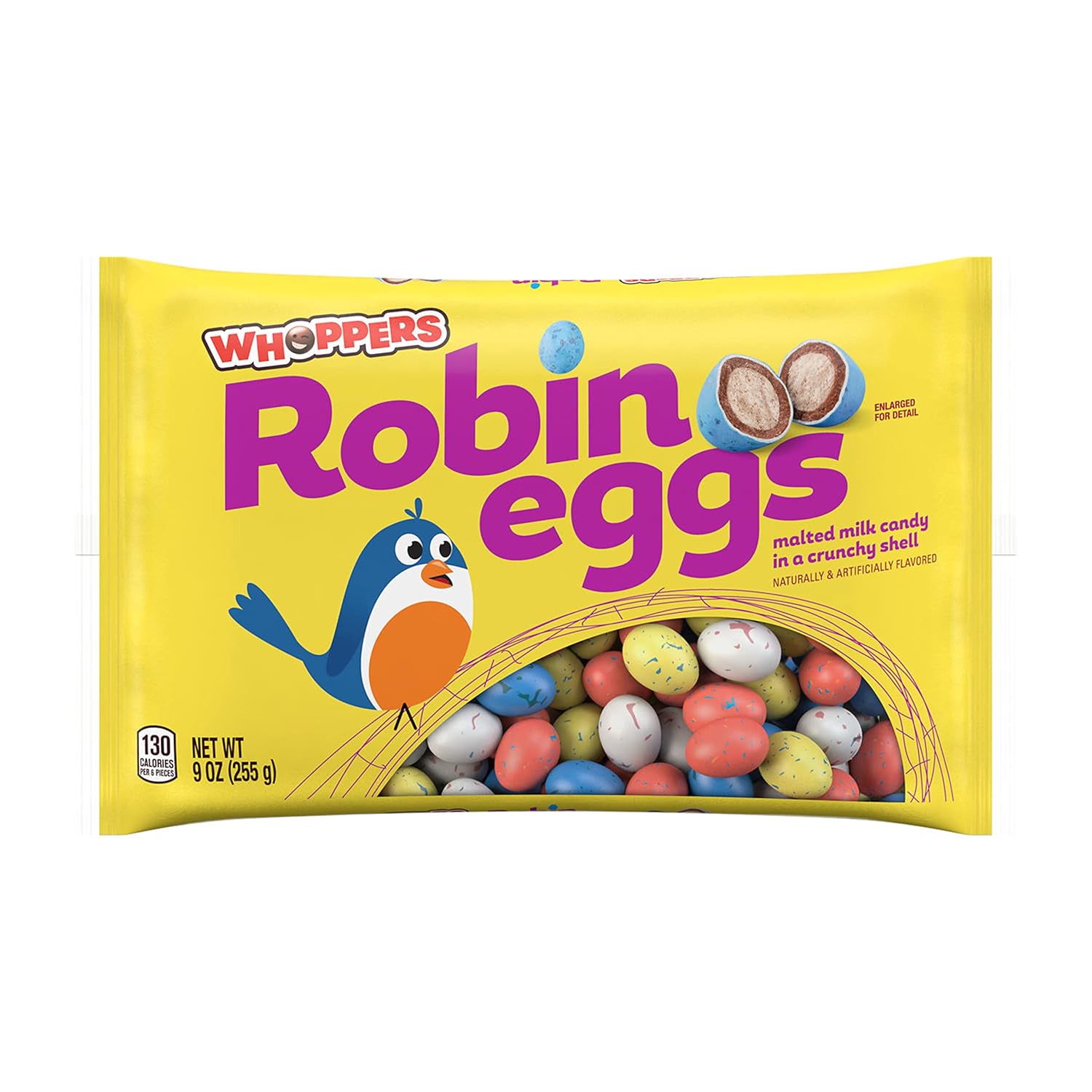 WHOPPERS Robin Eggs Malted Milk Balls, Easter Candy Bag, 9 oz
