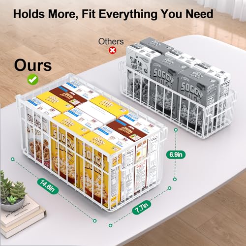 Freezer Organizer Bins, 4 Pack Stackable Deep Chest Freezer Organizer Bins, Foldable Baskets with Handles, Black Storage Container Baskets for 5/ 7 Cu.FT Deep Freezer Sort Frozen Meats