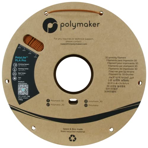 Polymaker PLA PRO Filament 1.75mm 1kg, Tough & High Rigidity White 3D Printing Filament, PolyLite PLA PRO 3D Printer Filament 1.75mm, Print with Most 3D Printers