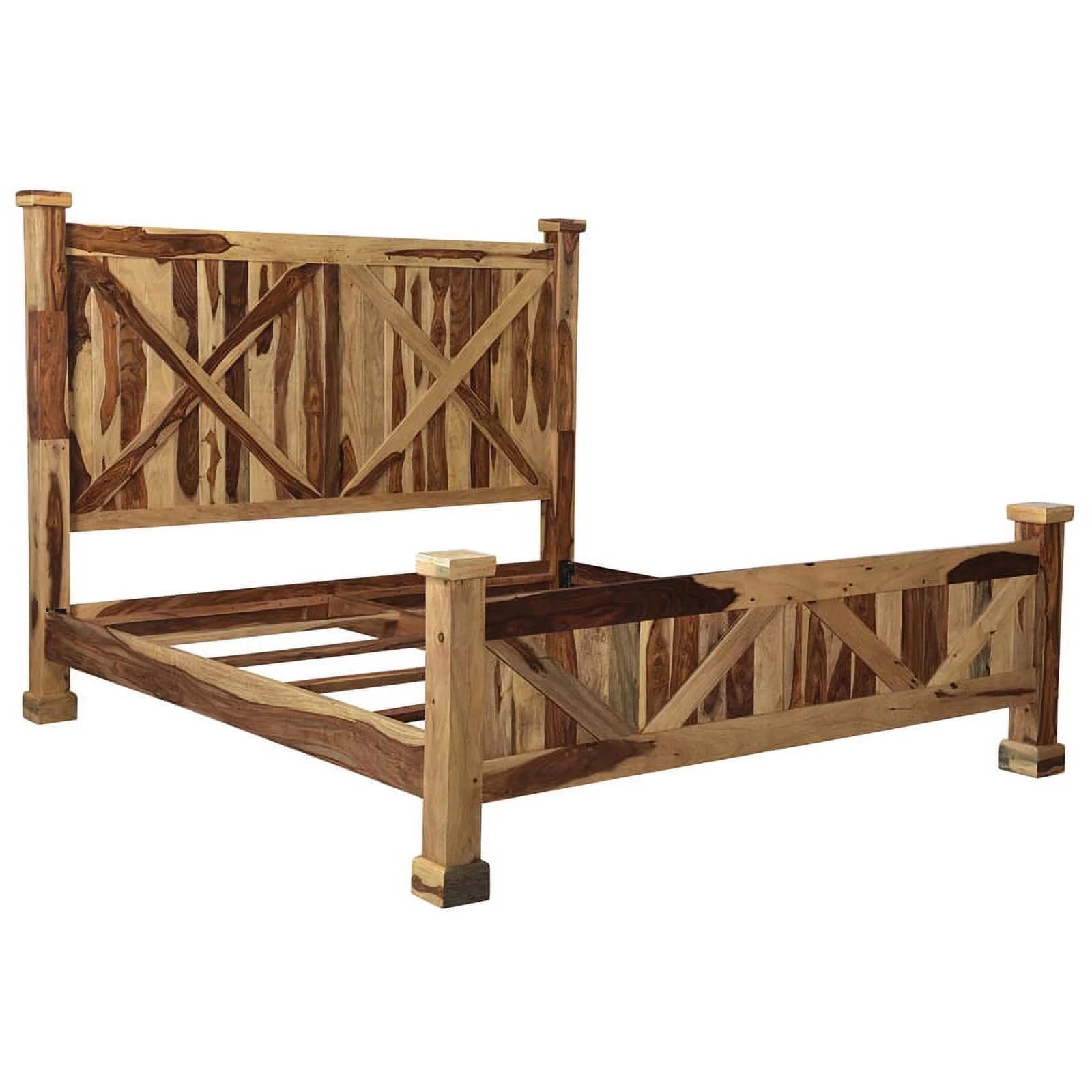 Porter Designs Crossroads Solid Sheesham Wood King Bed - Natural