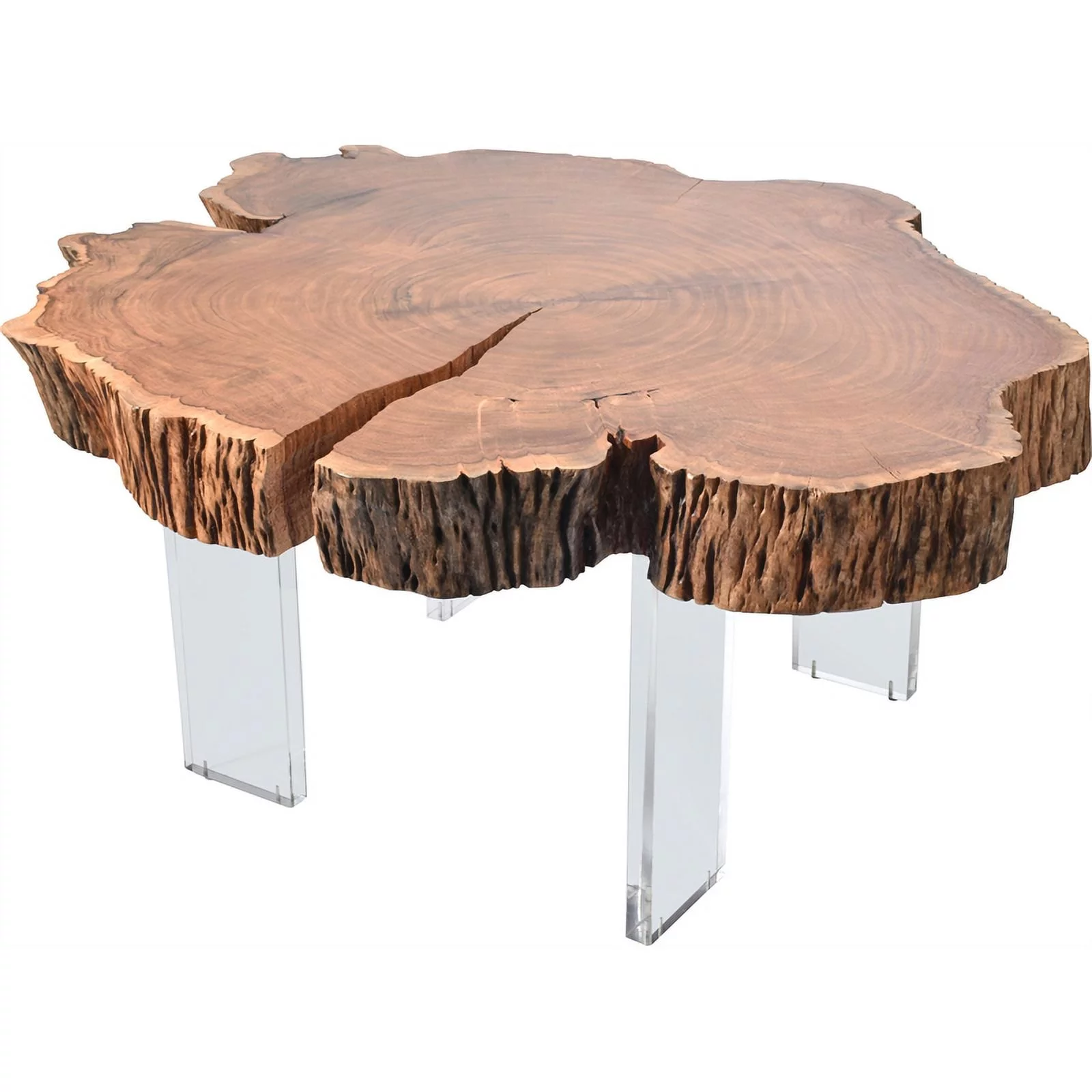Meridian Furniture Woodland Live Edge Acacia Wood Top Coffee Table