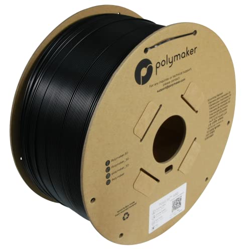 Polymaker ABS Filament 1.75mm Black, ABS 3D Printer Filament 1.75mm Heat Resistant 1kg - PolyLite ABS 3D Printing Filament 1.75mm, Strong & Durable, Dimensional Accuracy +/- 0.03mm