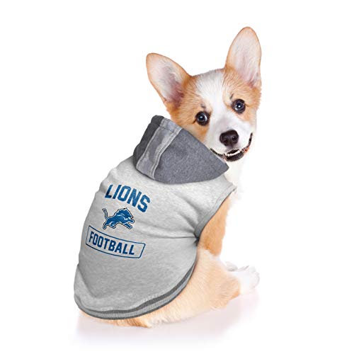 Littlearth Unisex-Adult NFL Detroit Lions Pet Hooded Crewneck