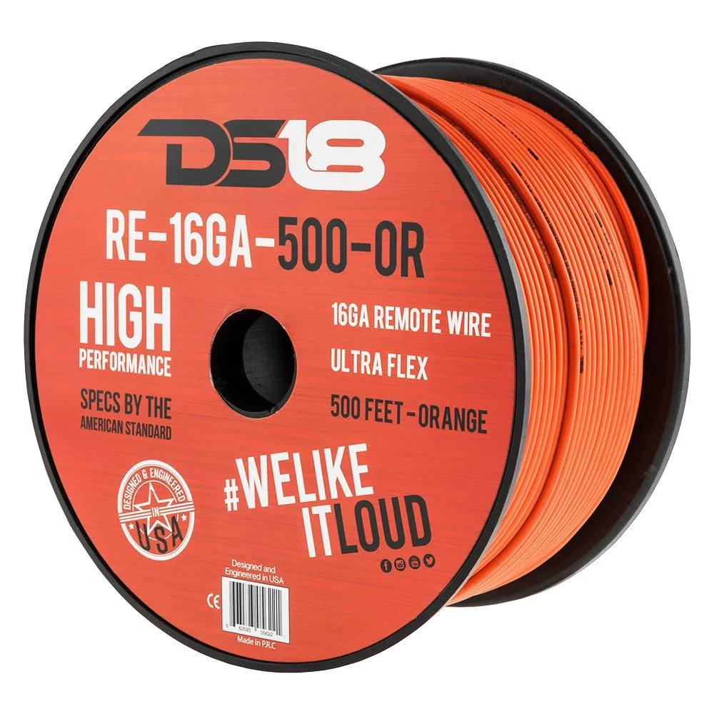 16 Gauge 500' Feet Red Primary Remote Wire 12V Auto Wiring Cable AWG Ultra Flex Spool