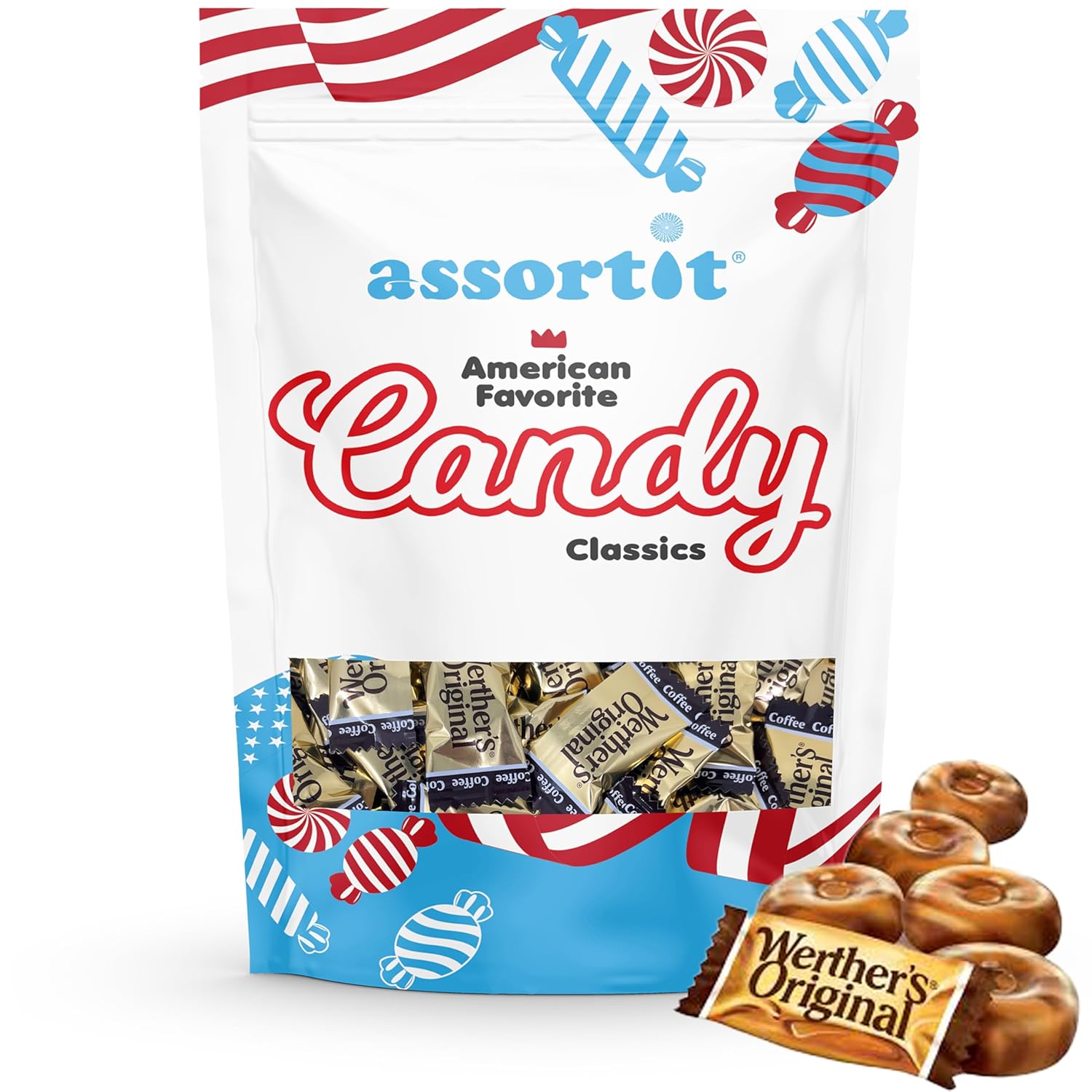 Werther's Original Caramel Coffee Hard Candy 1.5lbs - Premium Coffee Candy, Classic Party & Office Treat, Individually Wrapped Family Pack Candy Bulk (24oz)