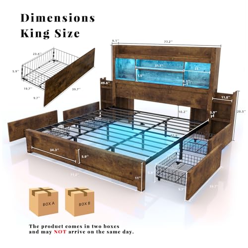 Queen Bed Frame with 49.6