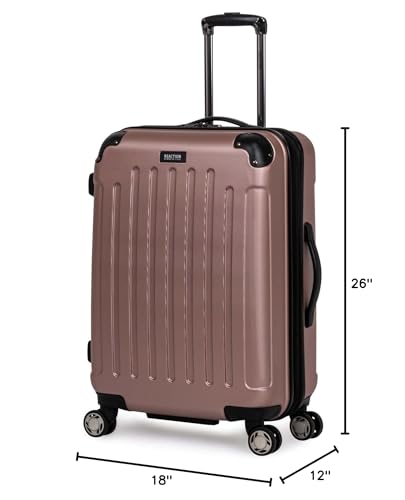 Kenneth Cole REACTION Renegade Luggage Expandable 8-Wheel Spinner Lightweight Hardside Suitcase, Navy Blue, 20-Inch Carry On