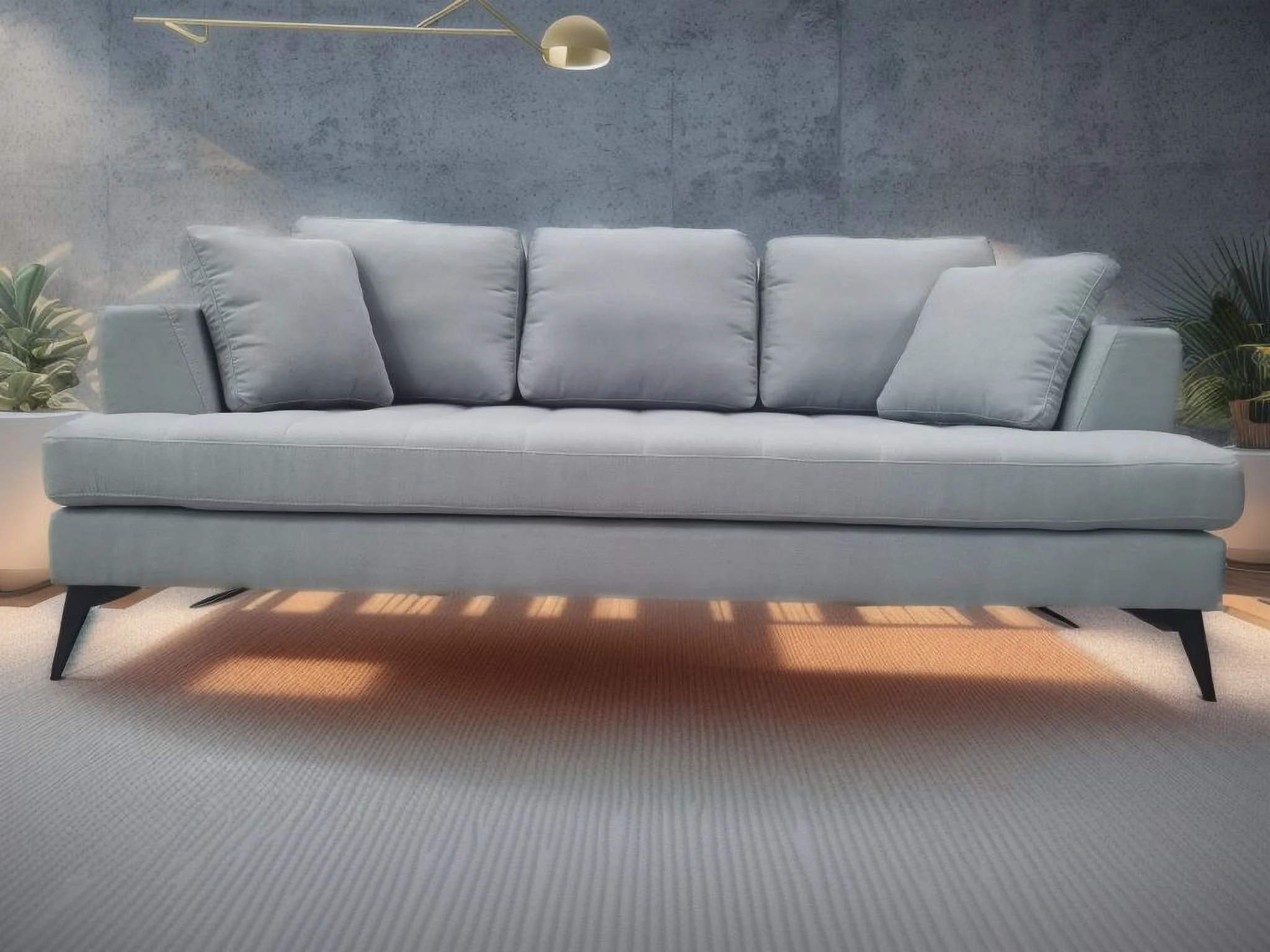 Stendmar Modern 1pc. Gray Linen Fabric 3 Seater Arm Sofa Couch S165A