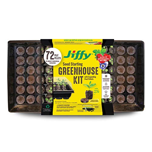 Jiffy Seed Starting Tray Kit, 72 Cell 36mm Peat Pellets with Bonus, 2 Pack, 144Pellets Total